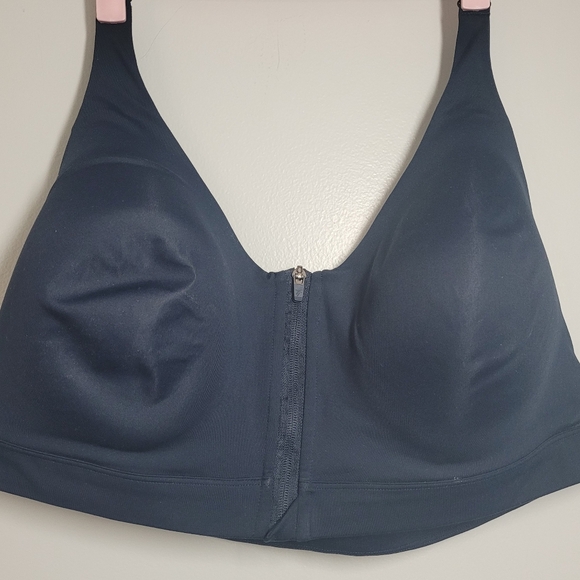 Other - Old Navy Zip-Front Go Dry Lightly Padded Sports Bra Navy Blue 44DD